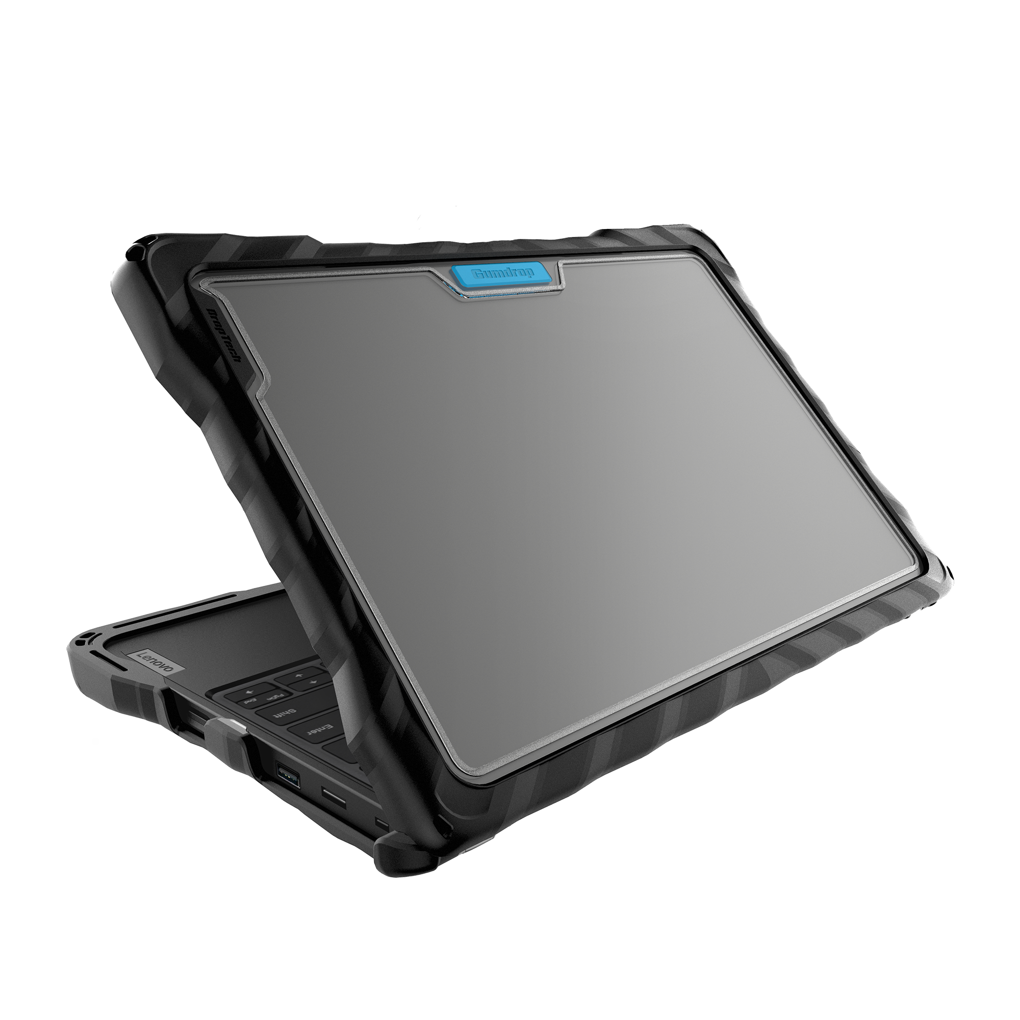 DropTech™ for Lenovo 100e/100w Chromebook 3rd Gen (Clamshell) - Black -Back - Hero