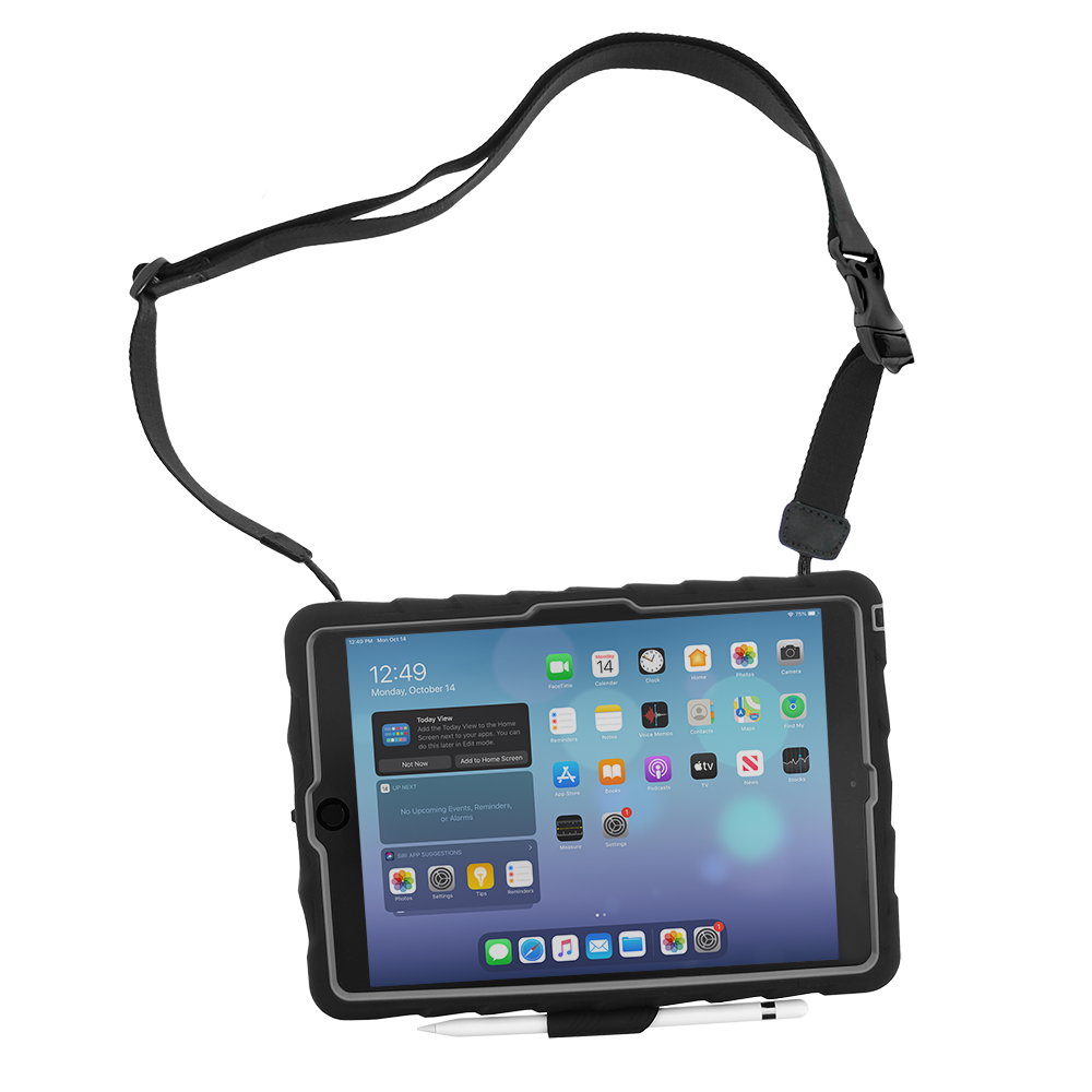 Rugged Rubber iPad Carrying Case with Strap and Handle