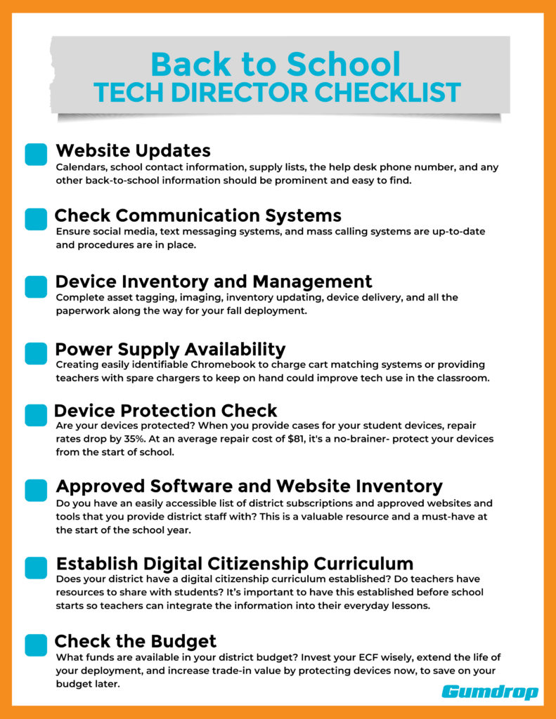 Back to School Tech Director Checklist - 1