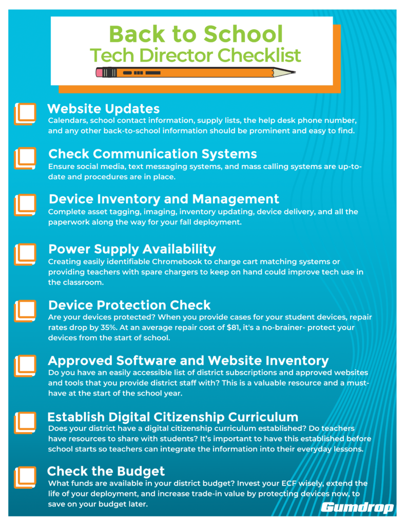 Back to School Tech Director Checklist - 2