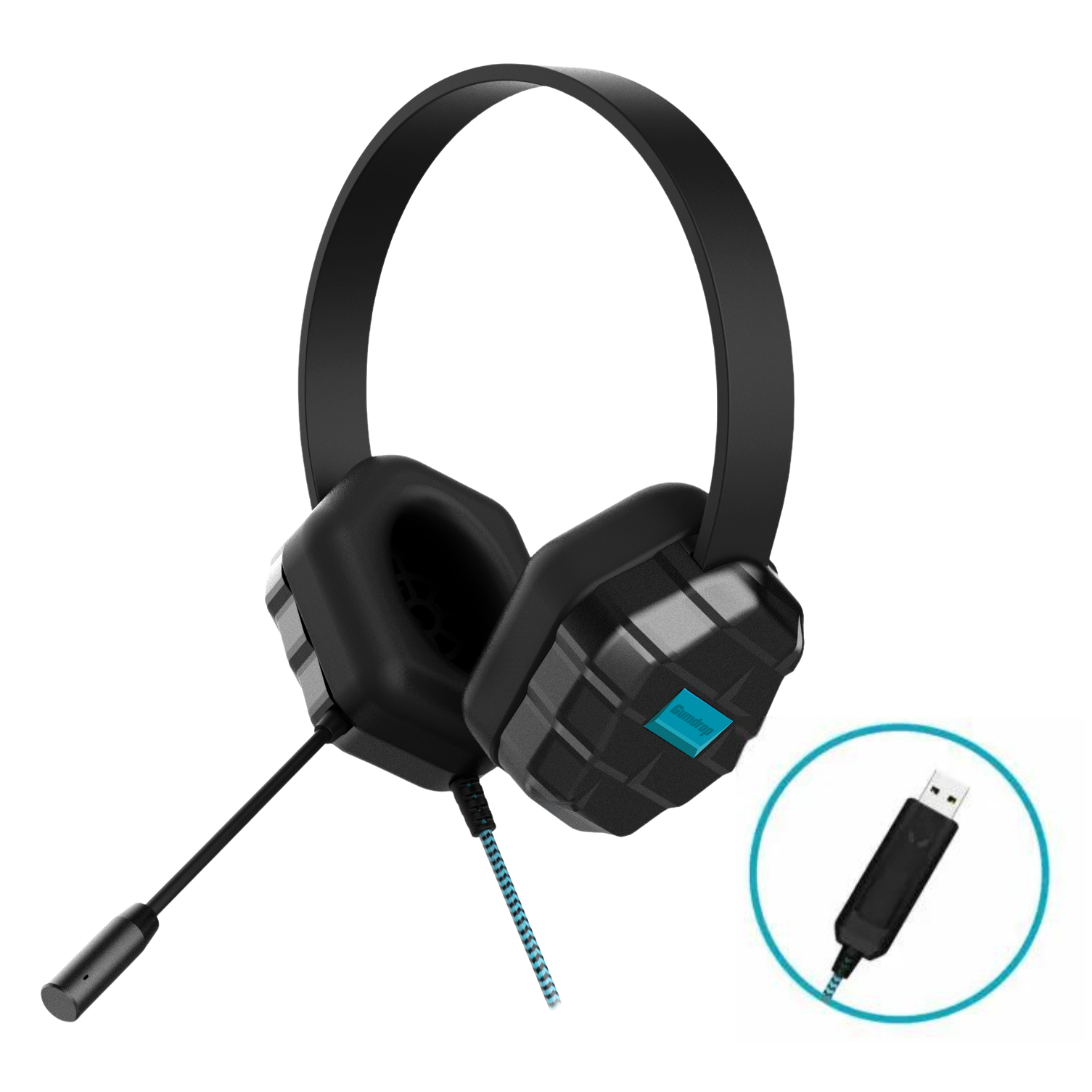 DropTech™ USB B2 Headphones Volume Microphone - Hero